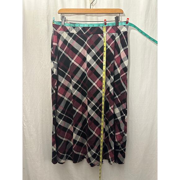 Love Scarlett Womens Plaid Maxi Skirt Burgundy Size XL - Picture 5 of 5
